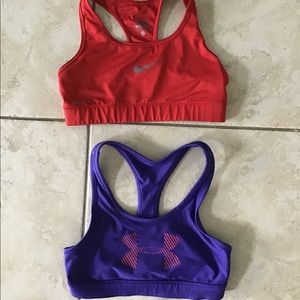 Nike + underarmour sports bra bundle